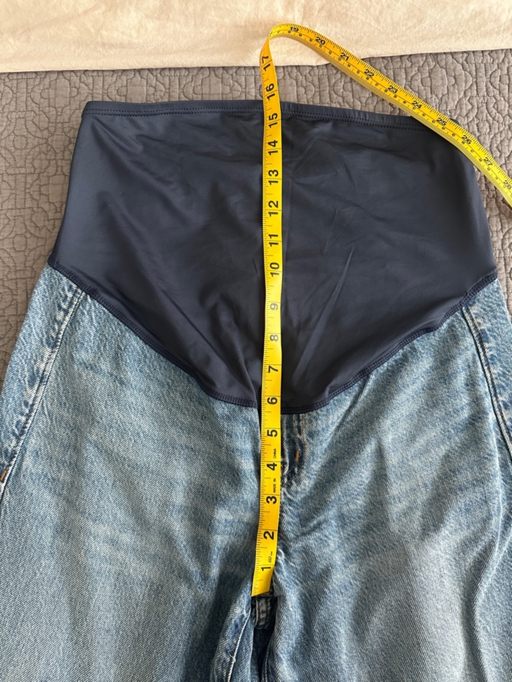 NWT Madewell Maternity Light Blue Over-Belly Super SOFT Wide-Leg Jeans - Picture 5 of 7